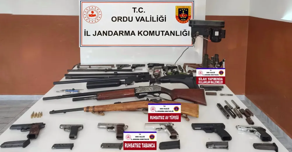 Çatalpınar İlçesinde 9 adet silah yakalandı 