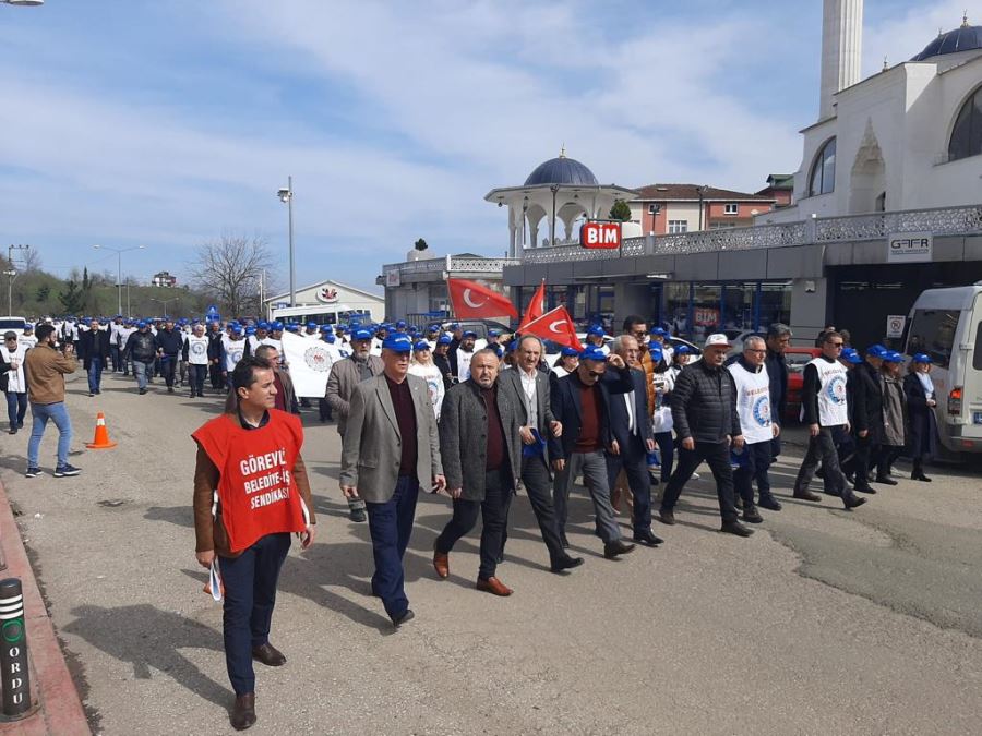 Çaybaşı Belediye İşçileri grevi devam ediyor.-