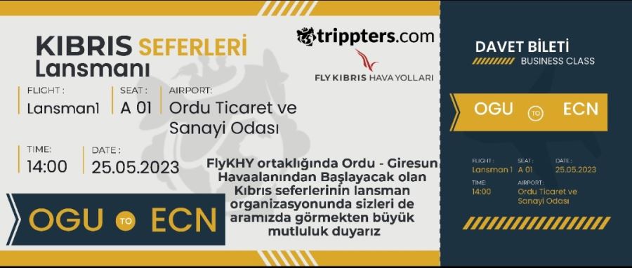 Ordu Giresun Havaalanı Kıbrıs seferleri 