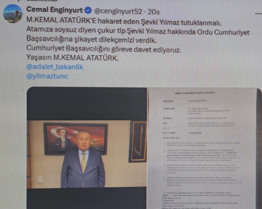 Milletvekili Enginyurt, Şevki Yılmaz hakkında suç duyurusunda bulundu.