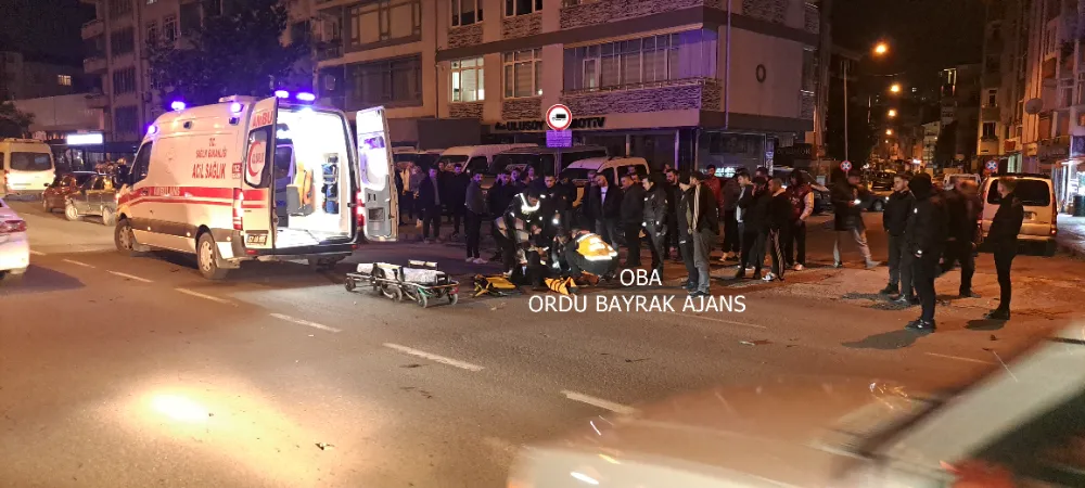 Ordu’da trafik kazası: Otomobil motosikletli kuryeye çarptı